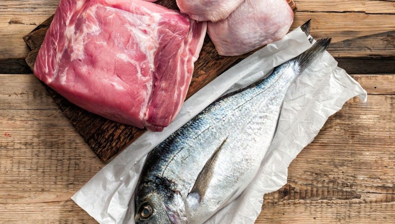 carne e peixe para a prostatite